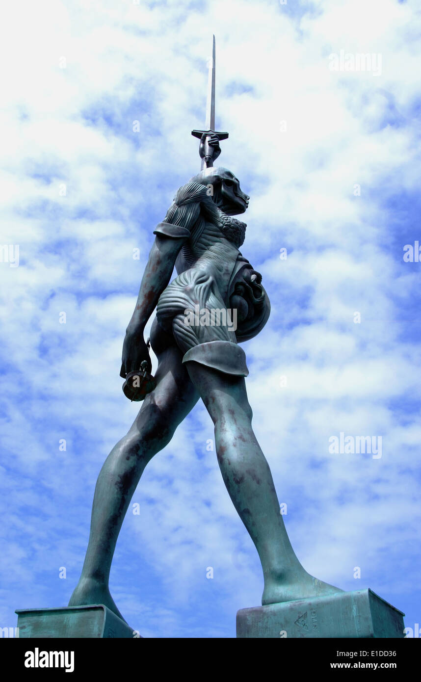 verity statue damian hurst installed at harbour Stock Photo Alamy