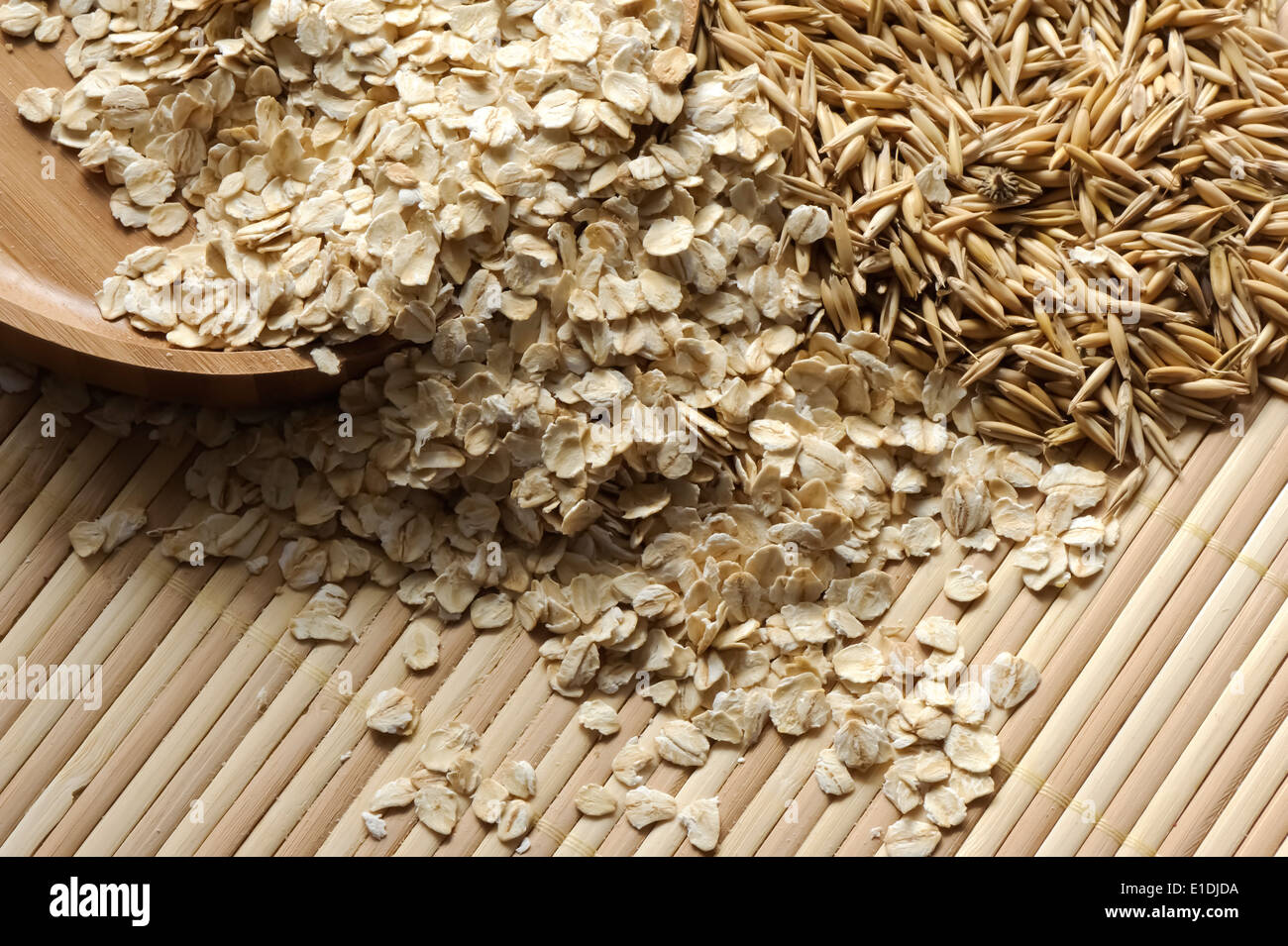 Oat flakes and seeds Stock Photo