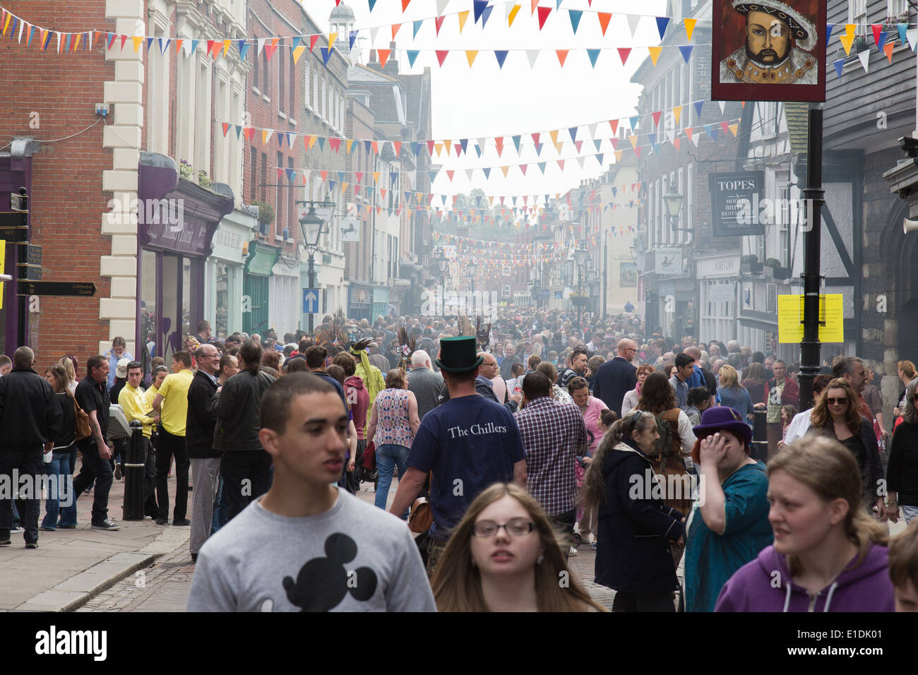 A street scene at Rochester Sweeps Festival 2014, Kent, England Stock Photo