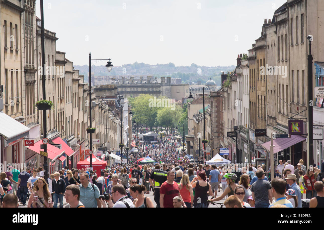 Bristol, UK, 01st June, 2014. Park Street in Bristol is turned into a ...