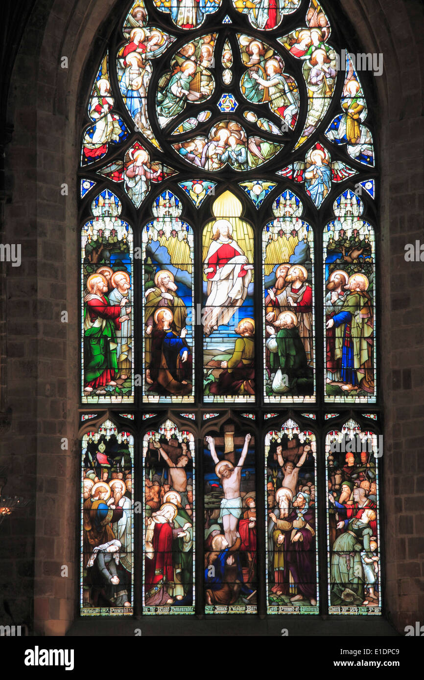 UK, Scotland, Edinburgh, St Giles' Cathedral, stained glass window
