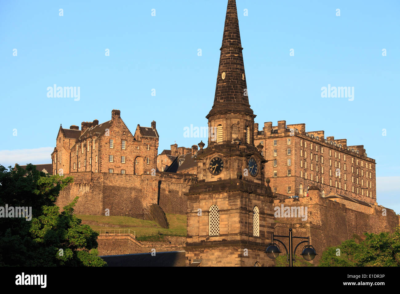 UK, Scotland, Edinburgh, Castle, St Cuthbert's Church, Stock Photo