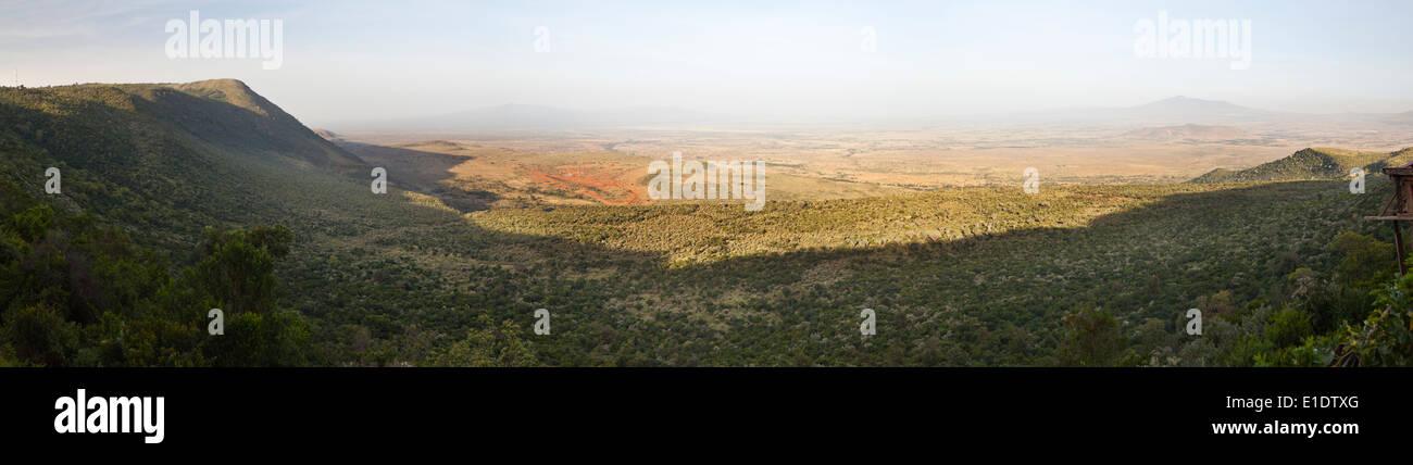 Rift Valley Lookout on the road from Nairobi to Naivasha in Kenya. Stock Photo
