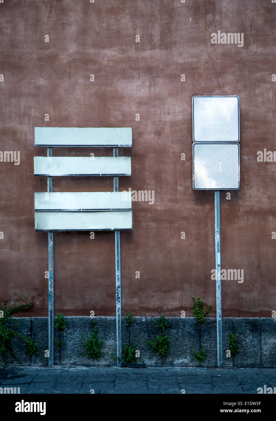 Empty street signs Stock Photo