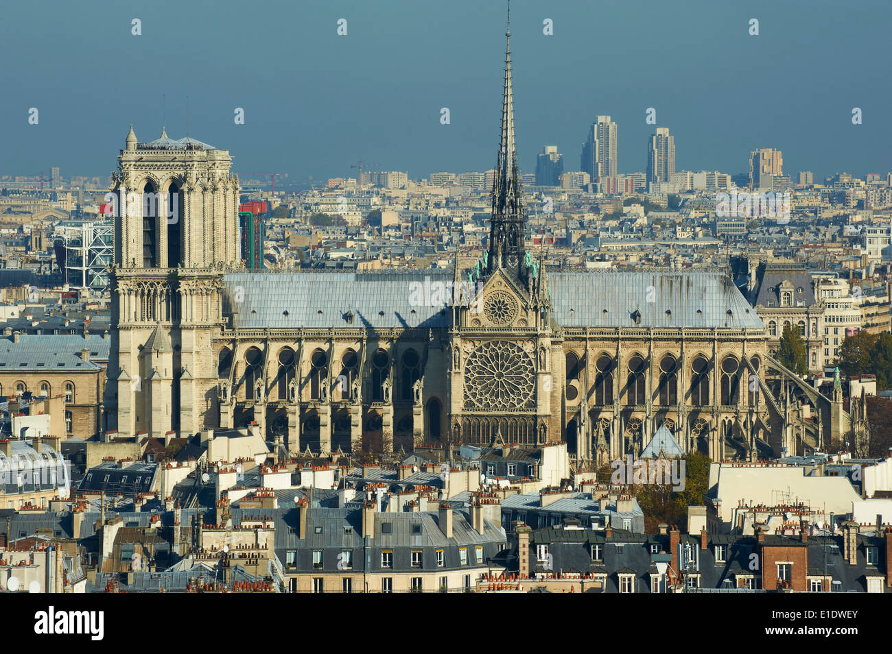 France, Paris, Ile de la Cite, Notre Dame Cathedral Stock Photo