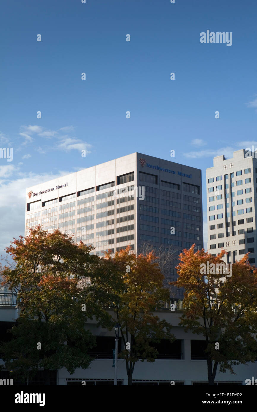 A view of the Northwestern Mutual headquarters in Milwaukee, Wisconsin Stock Photo