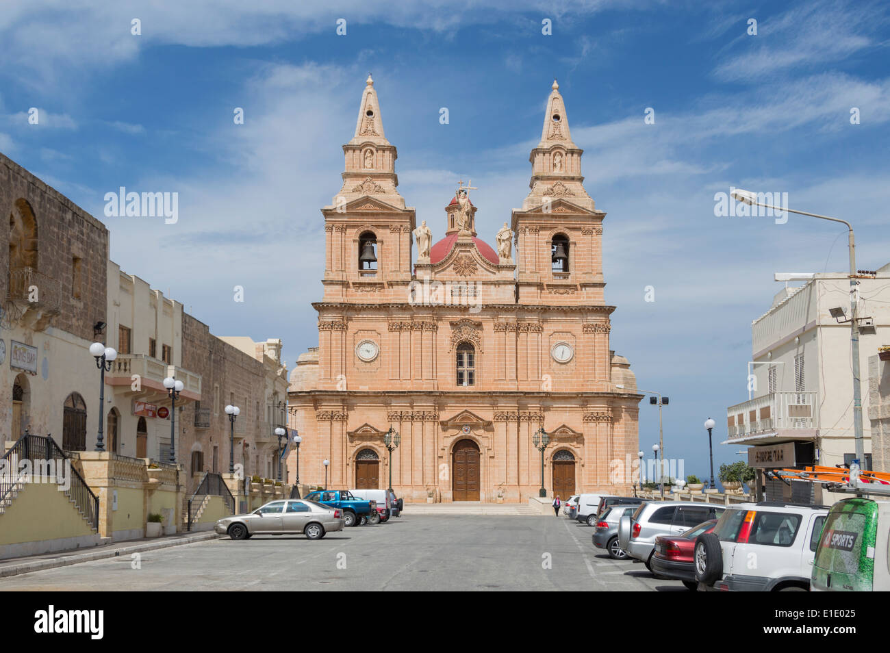 Mellieha, Malta, Parish, Church, Nativity, Our Lady of , Virgin Mary, Europe. Stock Photo