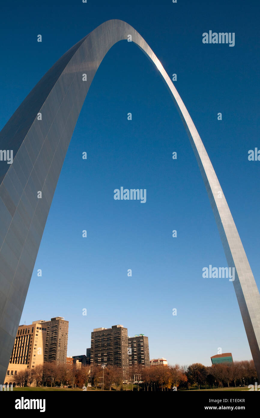 A view of the Gateway Arch in St Louis, Missouri Stock Photo