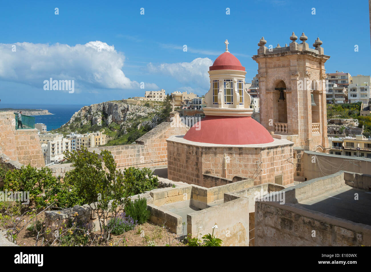 Mellieha, Malta, Parish, Church, Nativity, Our Lady of , Virgin Mary, Europe. Stock Photo