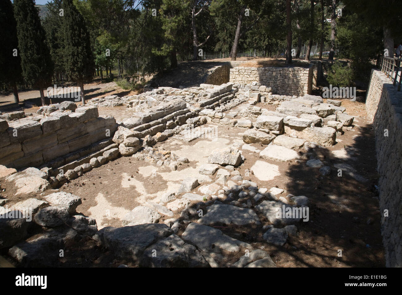 Part of the Minoan palace of Knossos in Crete. Stock Photo