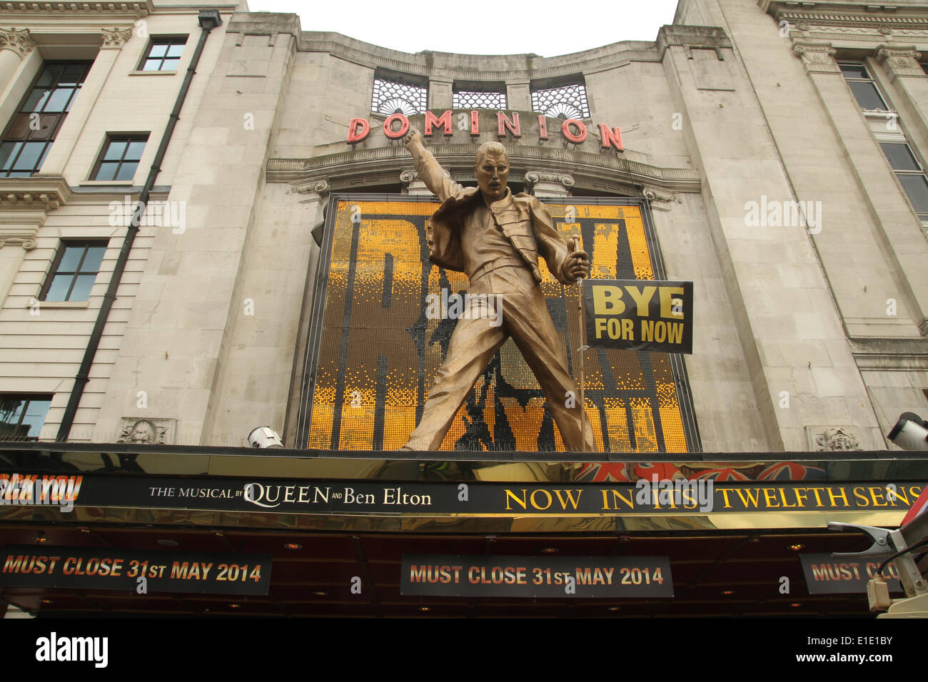 London, UK. 31 May 2014. The musical 'We Will Rock You' that has been running at the Dominion Theatre opening its doors for the last time on 31 May after 12 years.Credit: David Mbiyu/ Alamy Live News Stock Photo