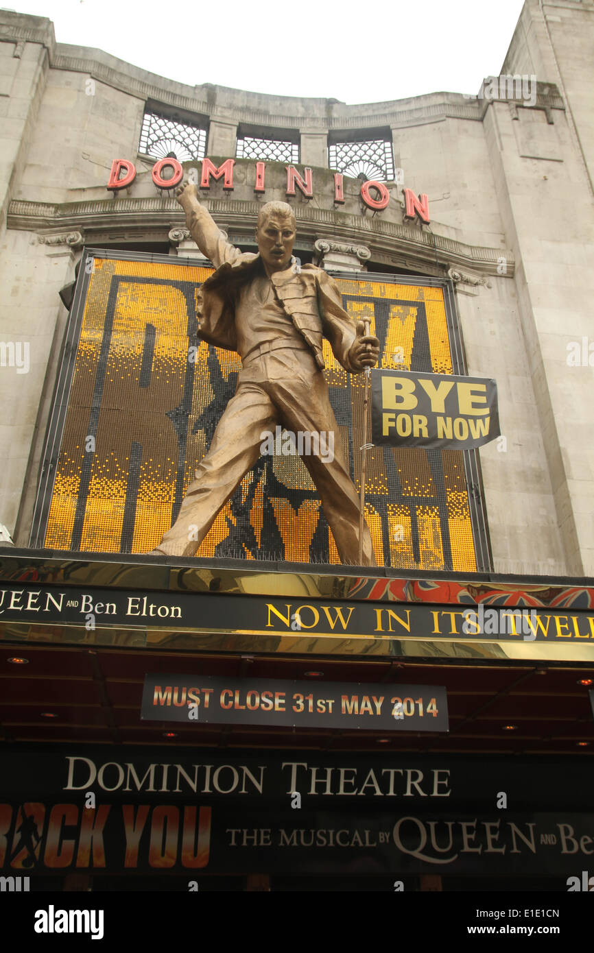 London, UK. 31 May 2014. The musical 'We Will Rock You' that has been running at the Dominion Theater opening its doors for the last time on 31 May after 12 years.Credit: David Mbiyu/ Alamy Live News Stock Photo