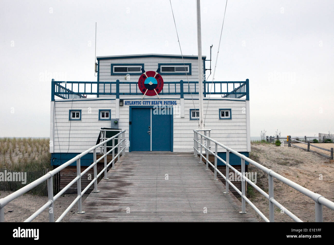 A view of the Atlantic City Beach Patrol building in Atlantic City, New Jersey Stock Photo