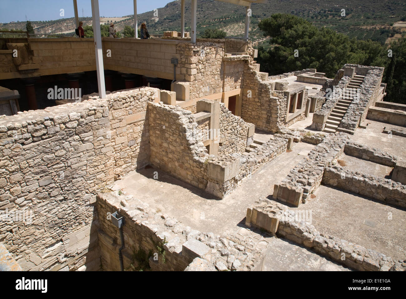 Part of Minoan palace Knossos in Crete. Stock Photo