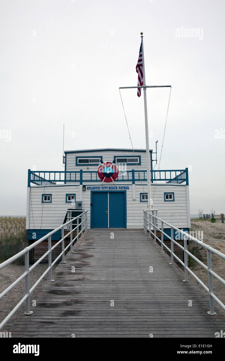 A view of the Atlantic City Beach Patrol building in Atlantic City, New Jersey Stock Photo