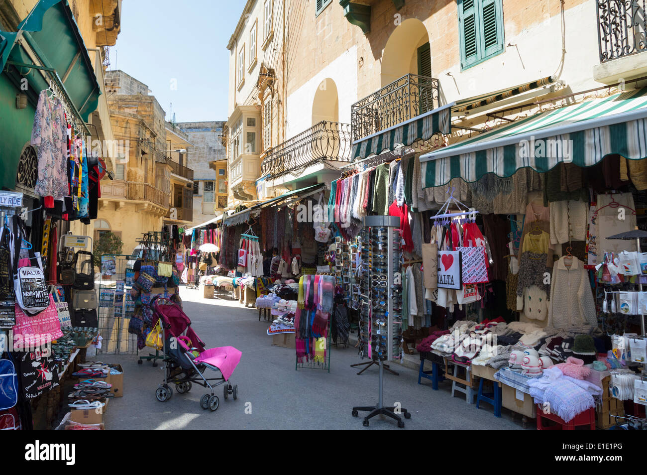 narrow streets, Victoria (Rabat) Gozo, Malta, Europe. Stock Photo
