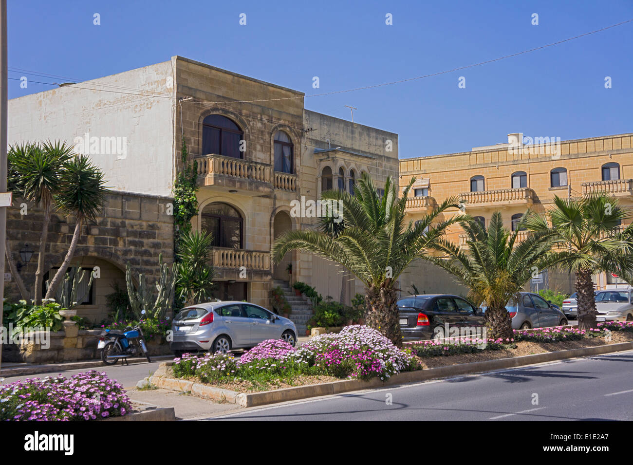 Victoria Rabat Streets Street, flowers, Victoria; (Rabat); Gozo; Malta Stock Photo - Alamy