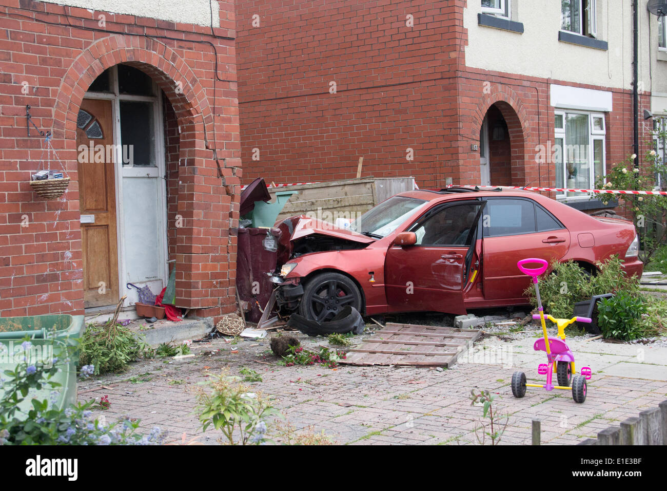 Farnworth, Bolton, UK. 1st June, 2014. A house on Harper Green Road