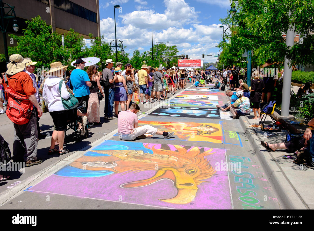 Denver, Colorado. 1st June, 2014. Artists put the finishing touches on ...