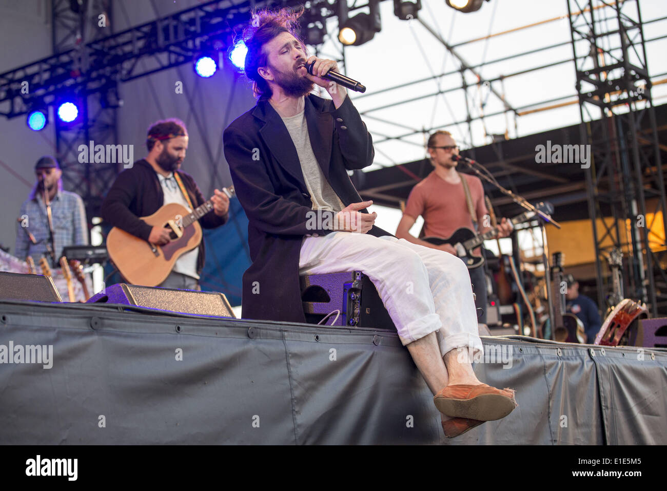 Chicago, Illinois, USA. 31st May, 2014. ALEX EBERT performs with Edward Sharpe and the Magnetic Zeros at the FirstMerit Bank Pavilion at Northerly Island in Chicago, Illinois © Daniel DeSlover/ZUMAPRESS.com/Alamy Live News Stock Photo