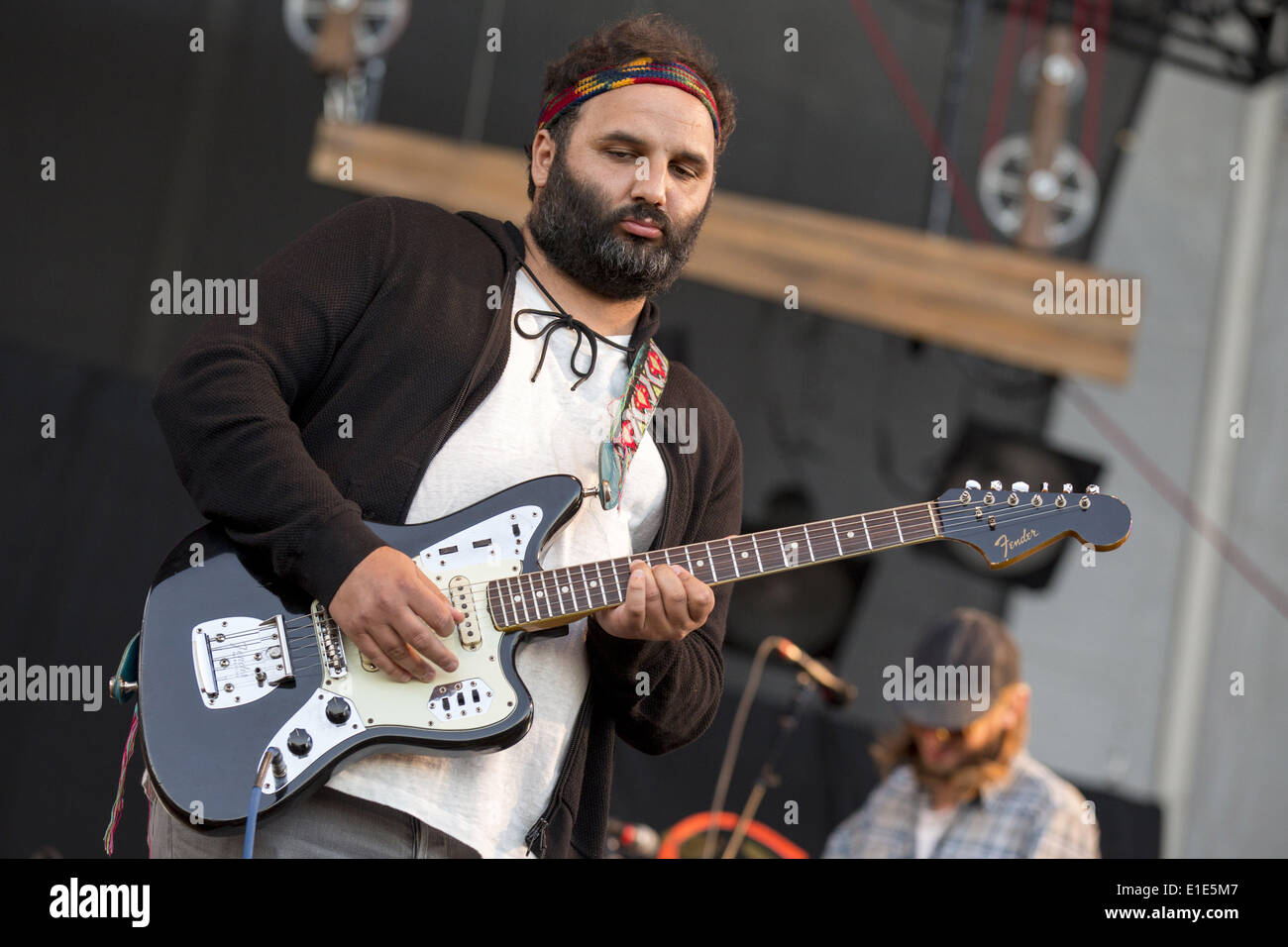 Chicago, Illinois, USA. 31st May, 2014. NICO AGLIETTI performs with Edward Sharpe and the Magnetic Zeros at the FirstMerit Bank Pavilion at Northerly Island in Chicago, Illinois © Daniel DeSlover/ZUMAPRESS.com/Alamy Live News Stock Photo