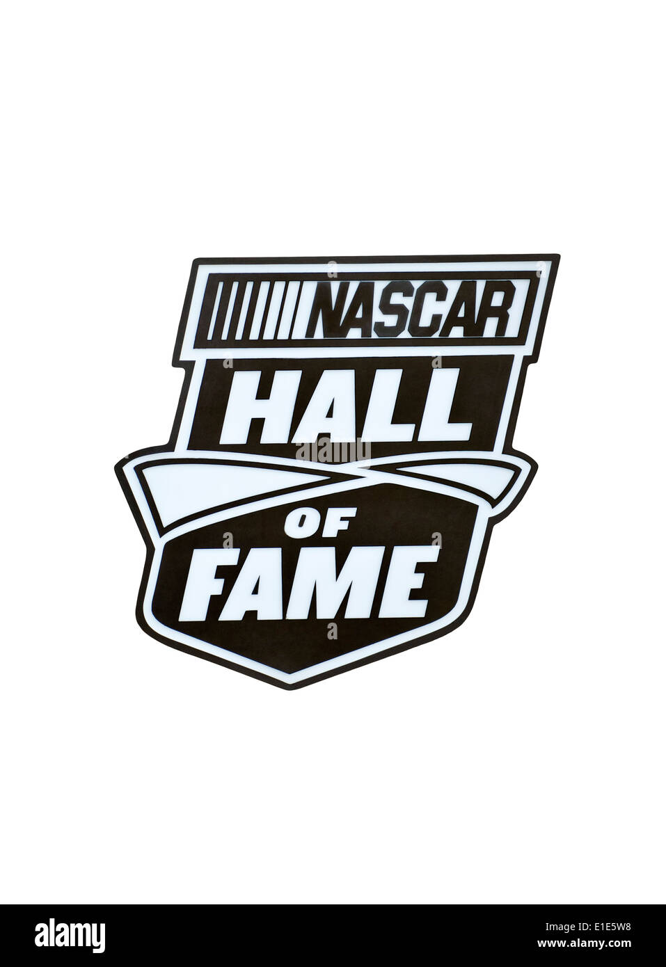 Nascar Hall of Fame Emblem cut-out, from the Nascar Hall of Fame in Charlotte North Carolina Stock Photo