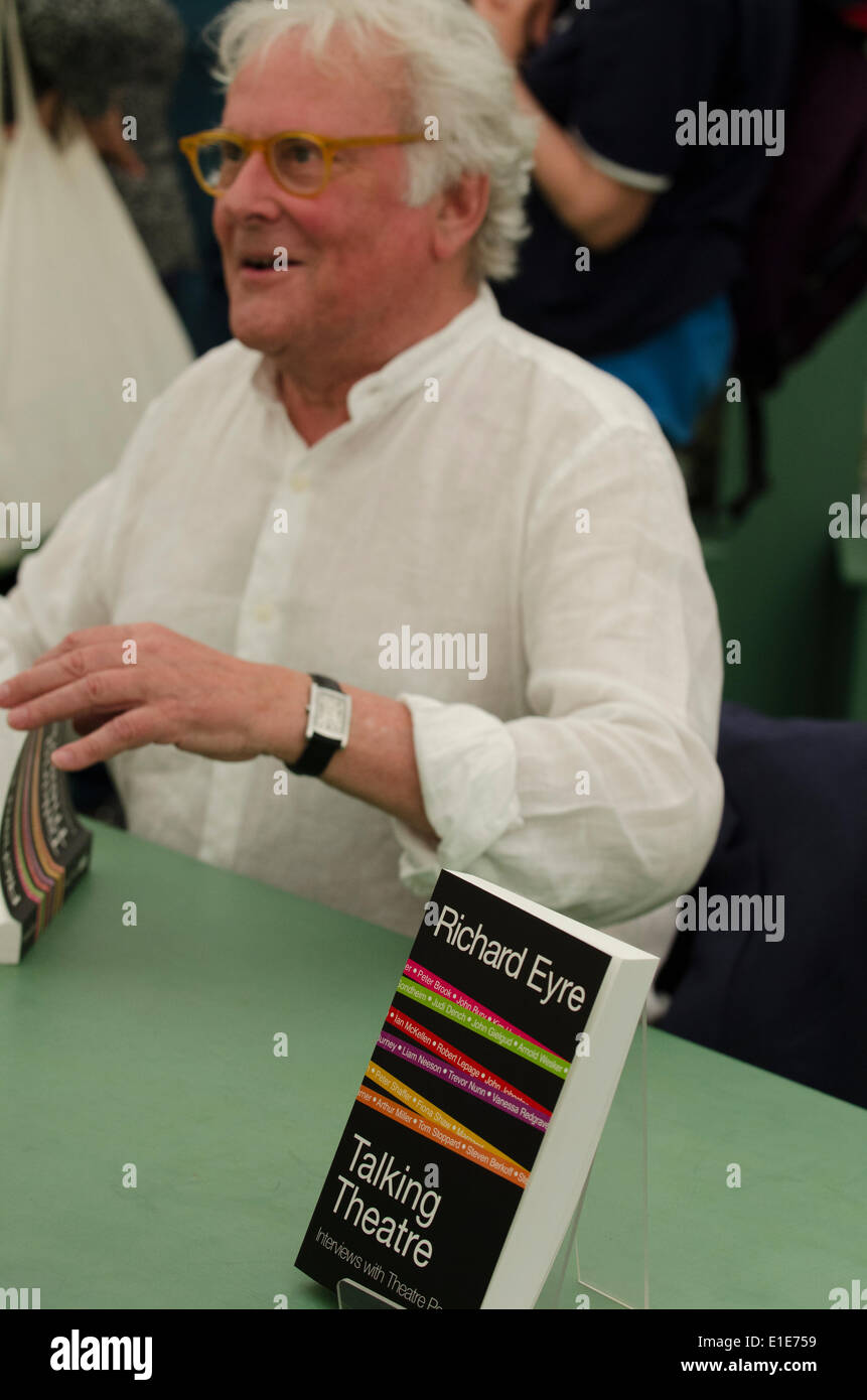 Hay on Wye. 01st June, 2014. Richard Eyre stage film and TV director  signs books at The Hay Festival, Hay on Wye, Powys, Wales UK. Credit:  Prixpics/Alamy Live News Stock Photo