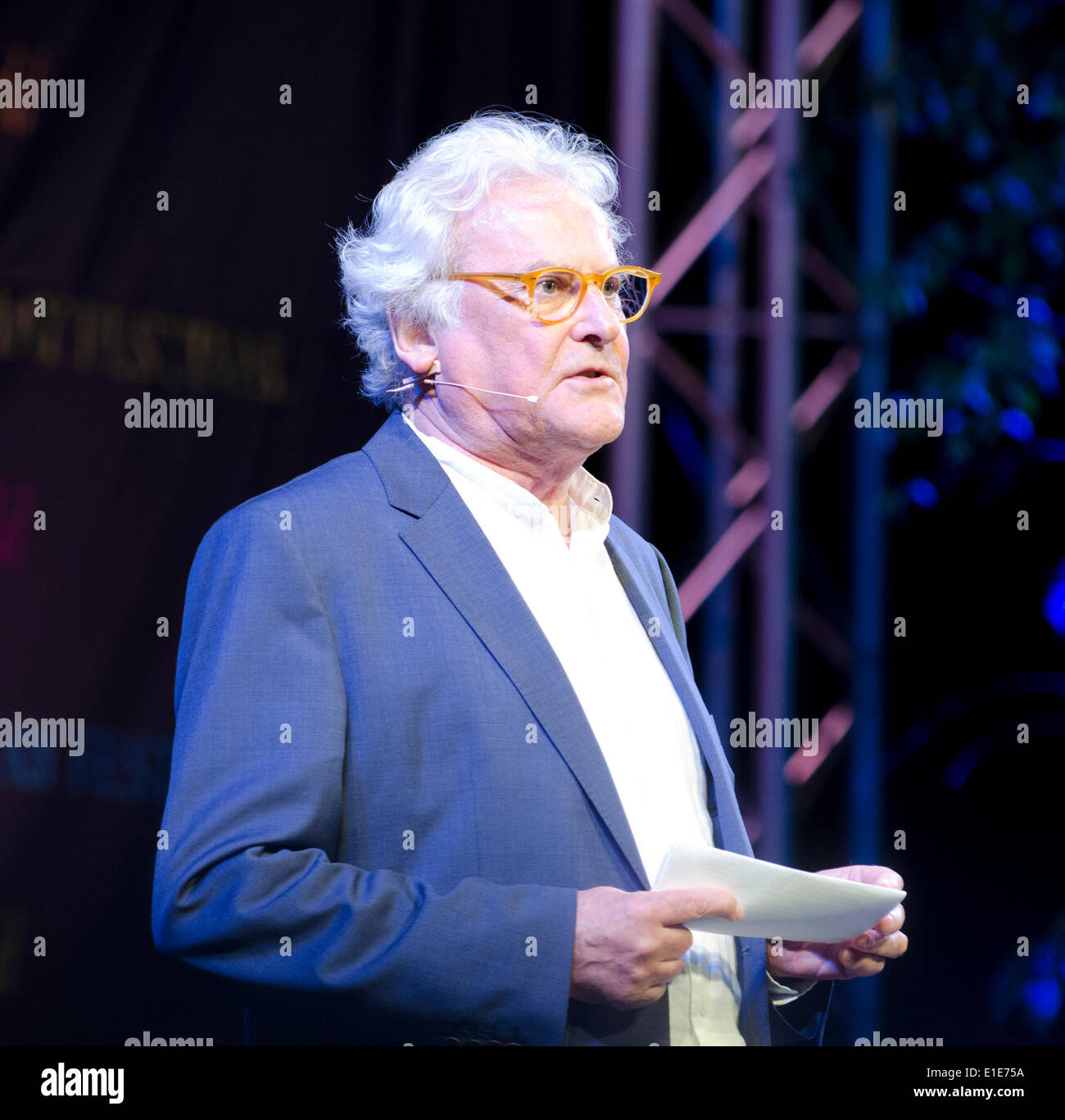 Hay on Wye. 01st June, 2014. Richard Eyre stage film and TV director  gives talk about Shakespeare at The Hay Festival, Hay on Wye, Powys, Wales UK. Credit:  Prixpics/Alamy Live News Stock Photo