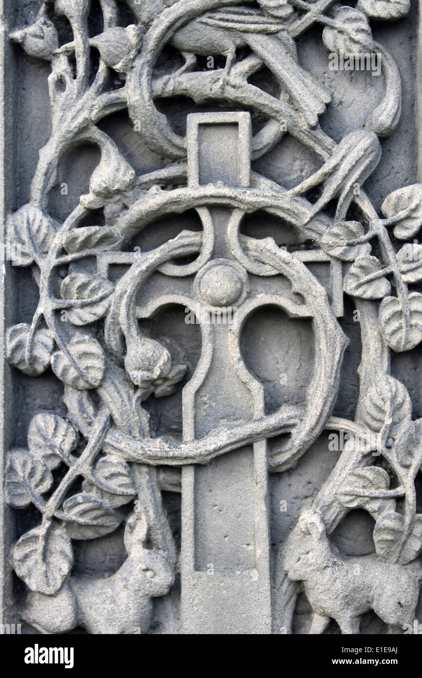 Historical religious engravings dating from the Medieval ages on a memorial. Stock Photo