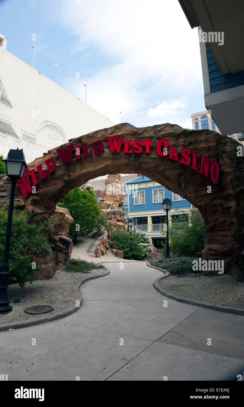 A sign for the Wild Wild West Casino in Atlantic City, New Jersey Stock Photo