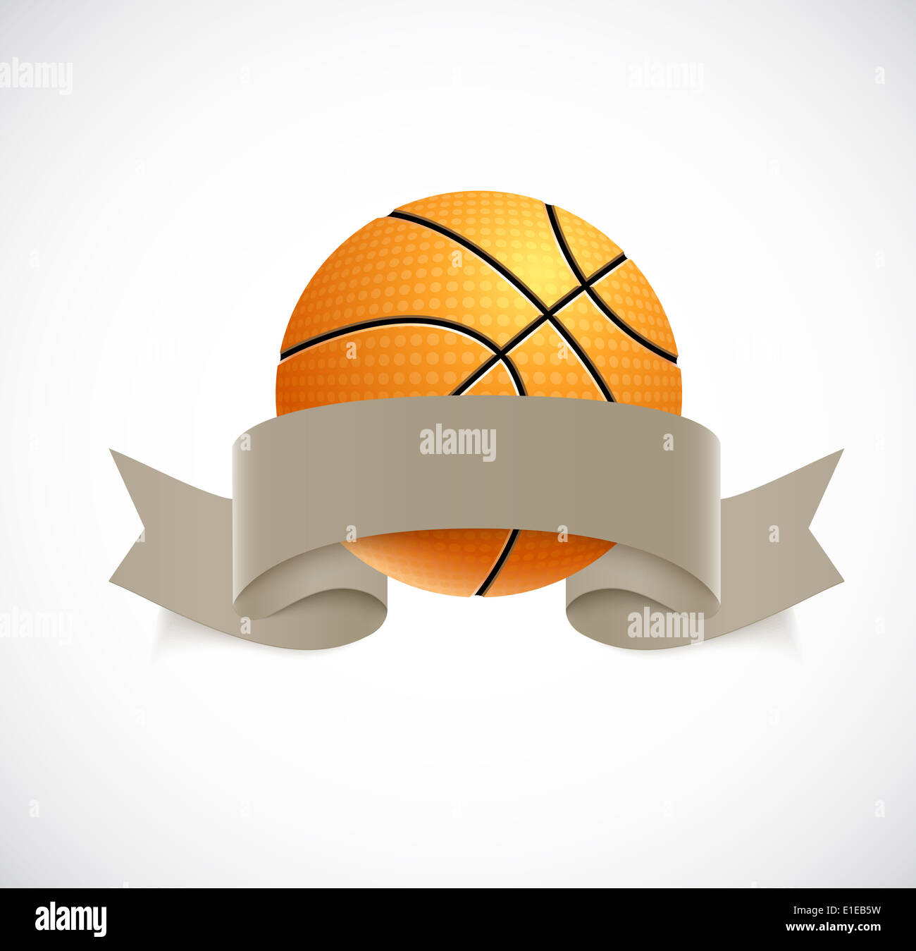 Basketball With Ribbon Basketball with brown ribbon Stock Photo - Alamy