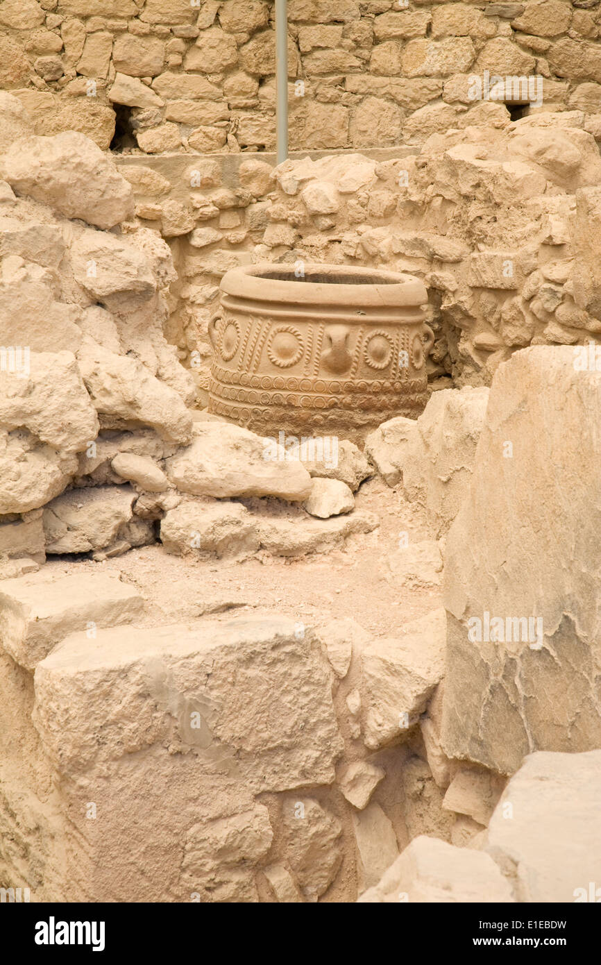 Storage pot in the Minoan Knossos palace, Crete. Stock Photo