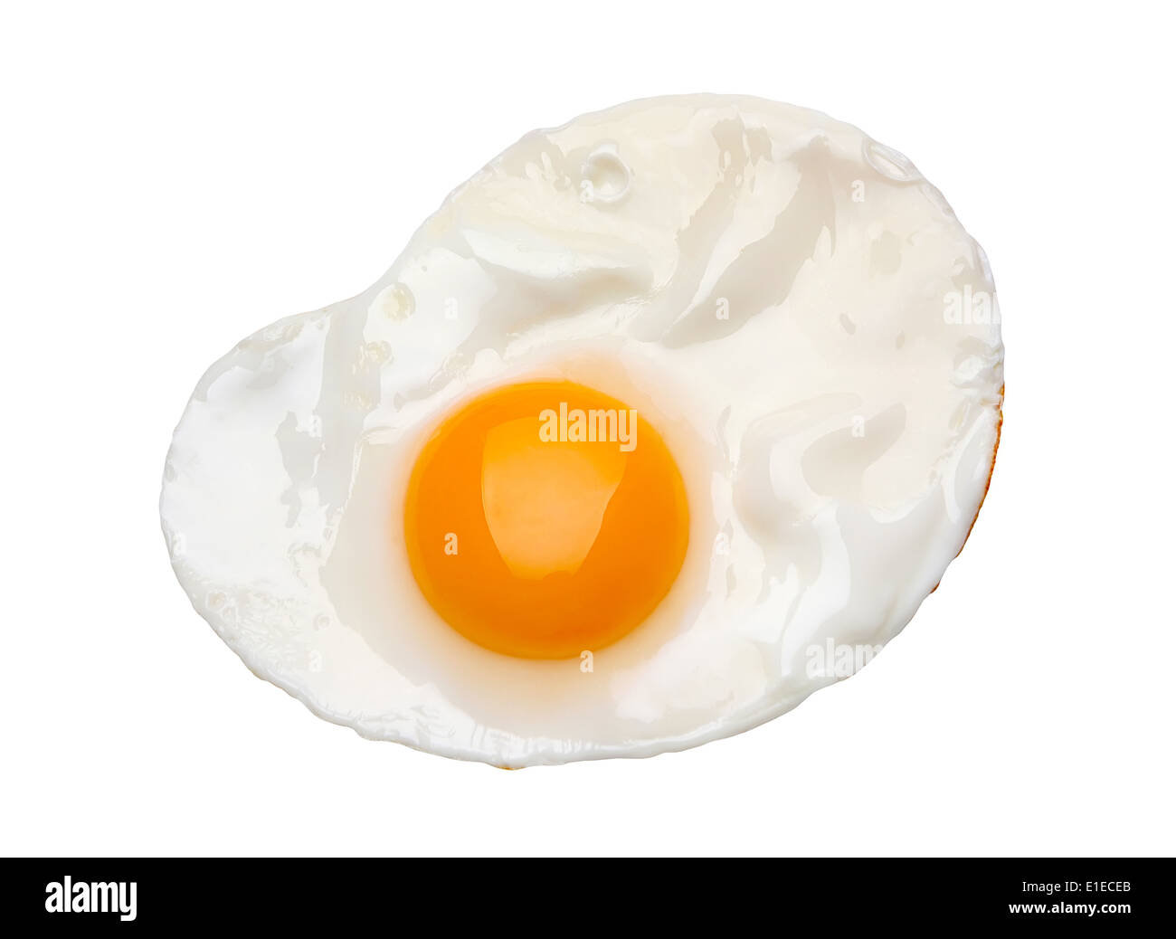 Fried egg isolated on white background Stock Photo