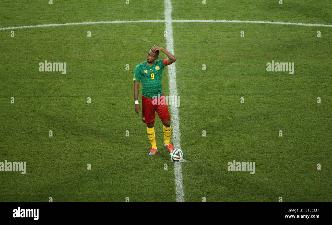 Moenchengladbach, Germany. 01st June, 2014. Cameroon's Samuel Eto'o during the friendly soccer match between Germany and Cameroon at the Borussia Park stadium in Moenchengladbach, Germany, 01 June 2014. Photo: Rolf Vennenbernd/dpa/Alamy Live News Stock Photo