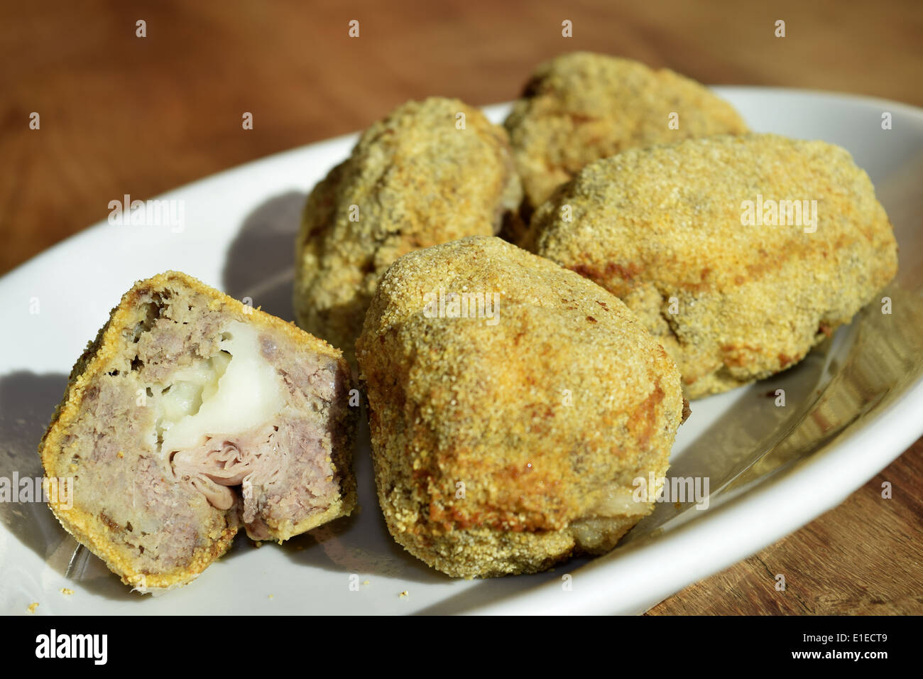 traditional second dish:stuffed meatballs Stock Photo