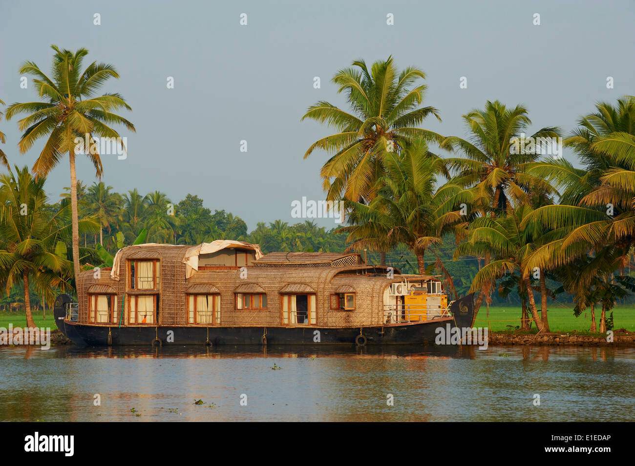 India, Kerala state, Allepey, backwaters, houseboat for tourist Stock