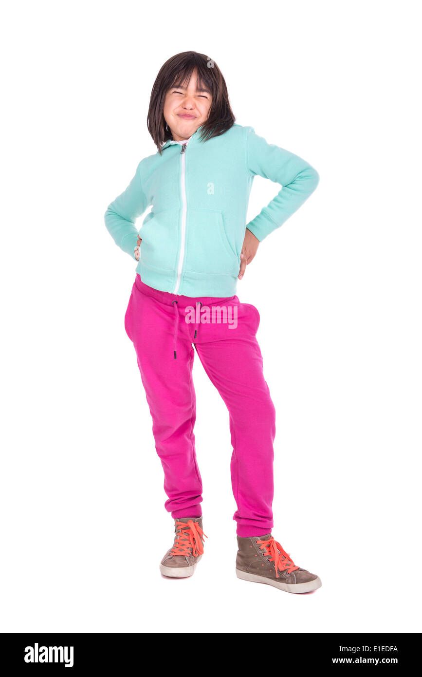 Young girl posing isolated in white Stock Photo - Alamy