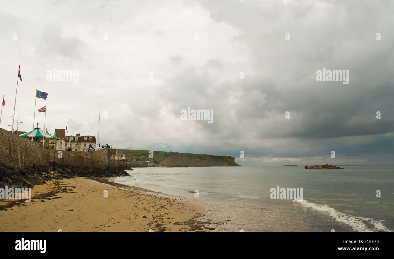 Normandy prepares for 70th anniversary of D-Day landings in Arromanches (Gold Beach) France 29.05.2014 Stock Photo