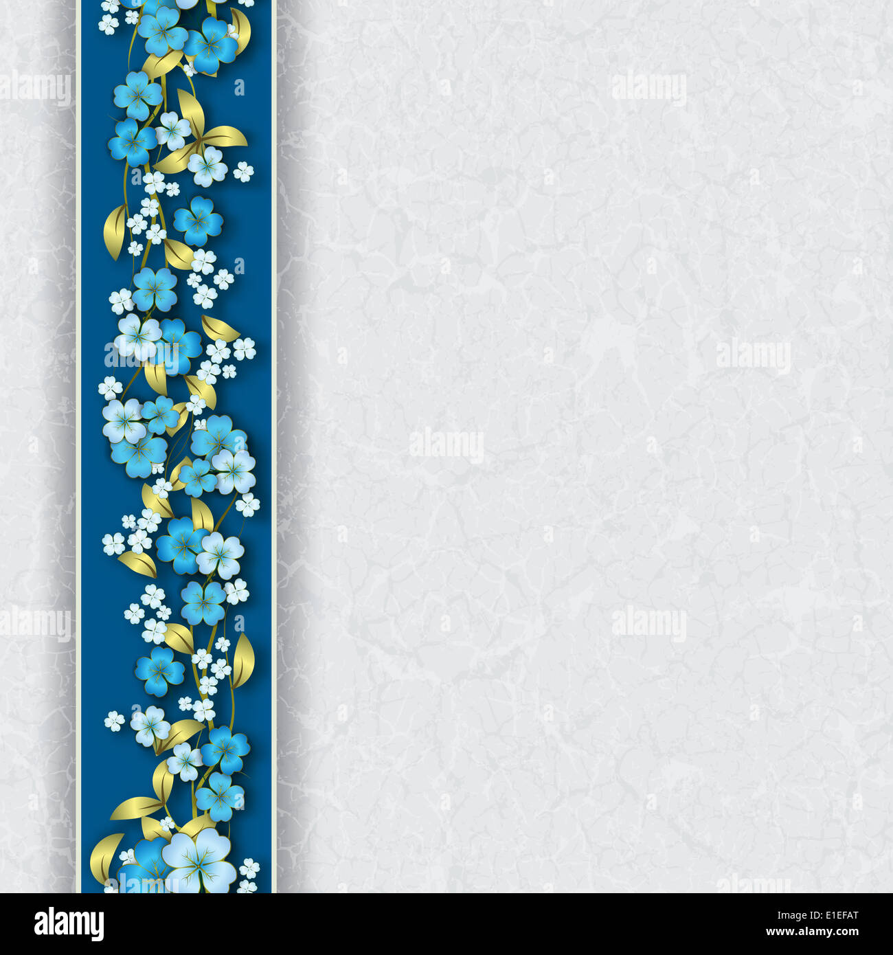 abstract grunge seamless background with spring flowers on blue Stock ...