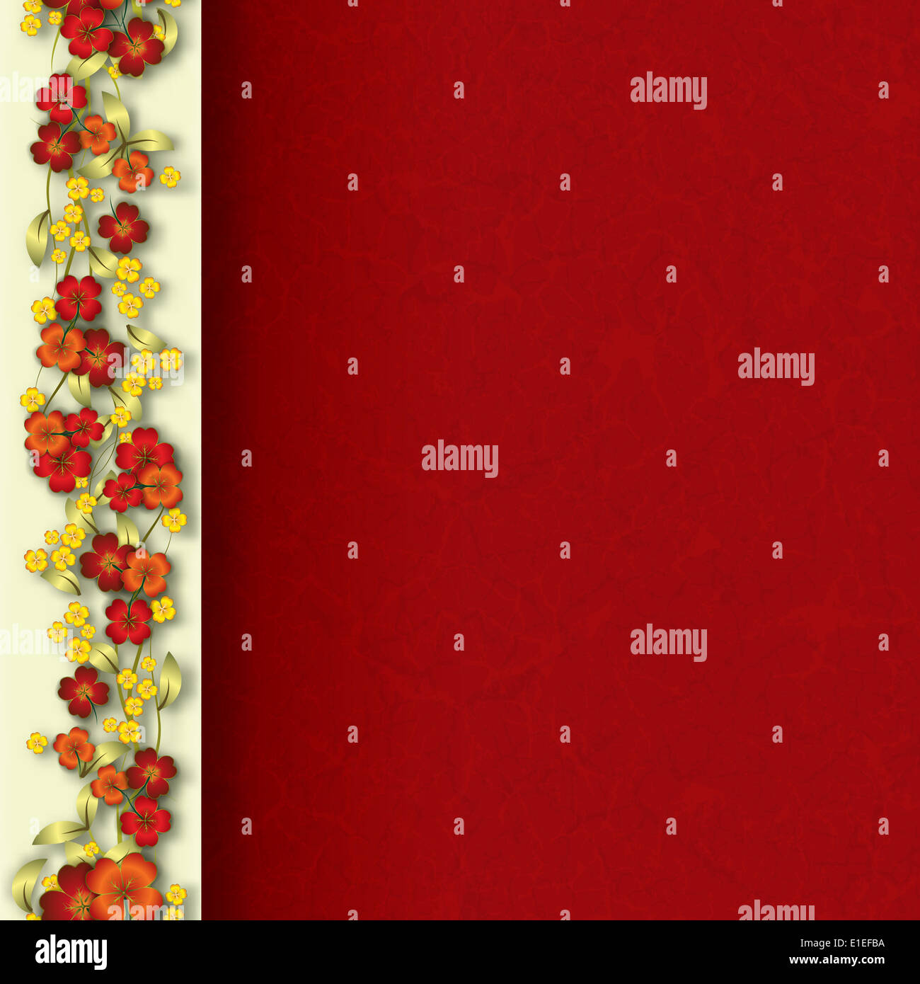 Spring Background Red Grey abstract grunge seamless background with spring flowers on red Stock ...