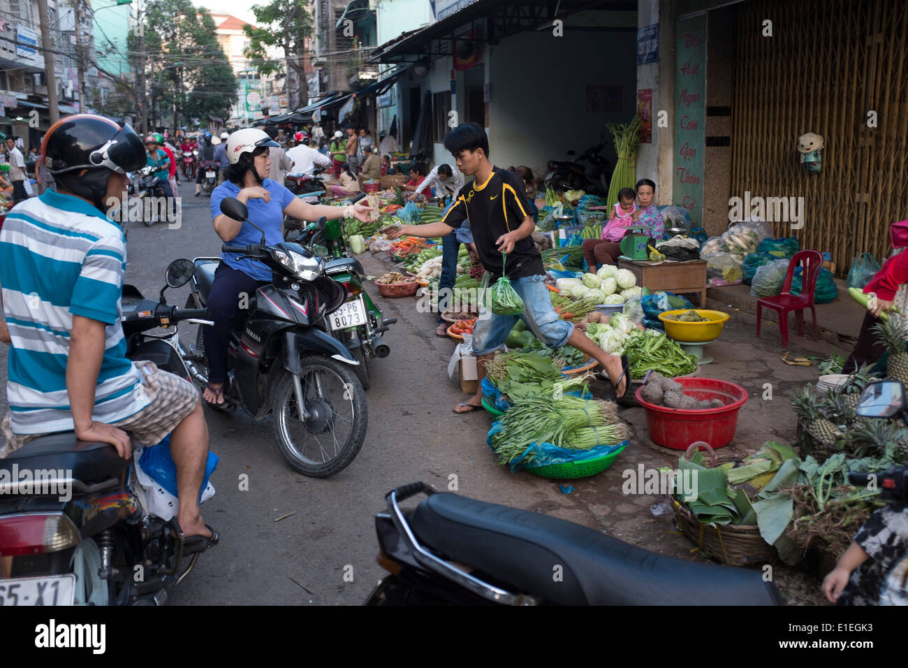 Street Market Can Tho Vietnam Stock Photo
