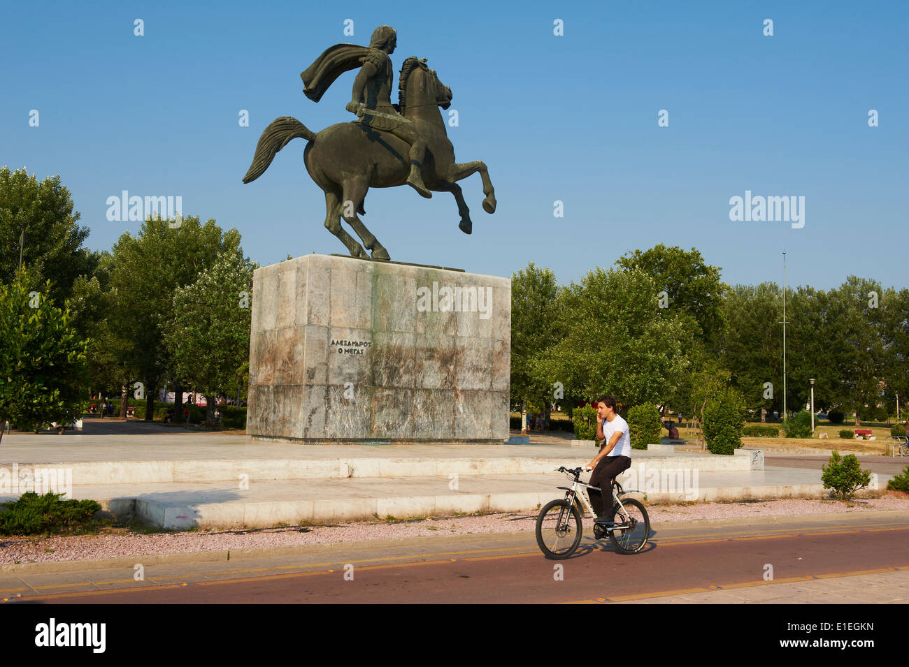 Greece, Macedonia, Thessaloniki, Alexander the Great statue Stock Photo