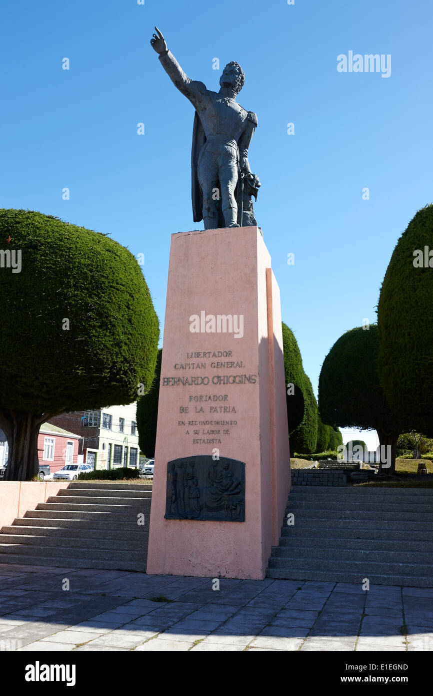 statue of libertador bernardo o'higgins Punta Arenas Chile Stock Photo