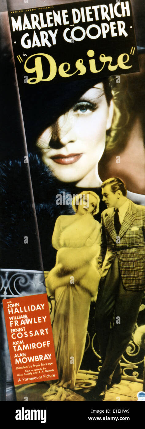 Desire Marlene Dietrich Gary Cooper movie poster