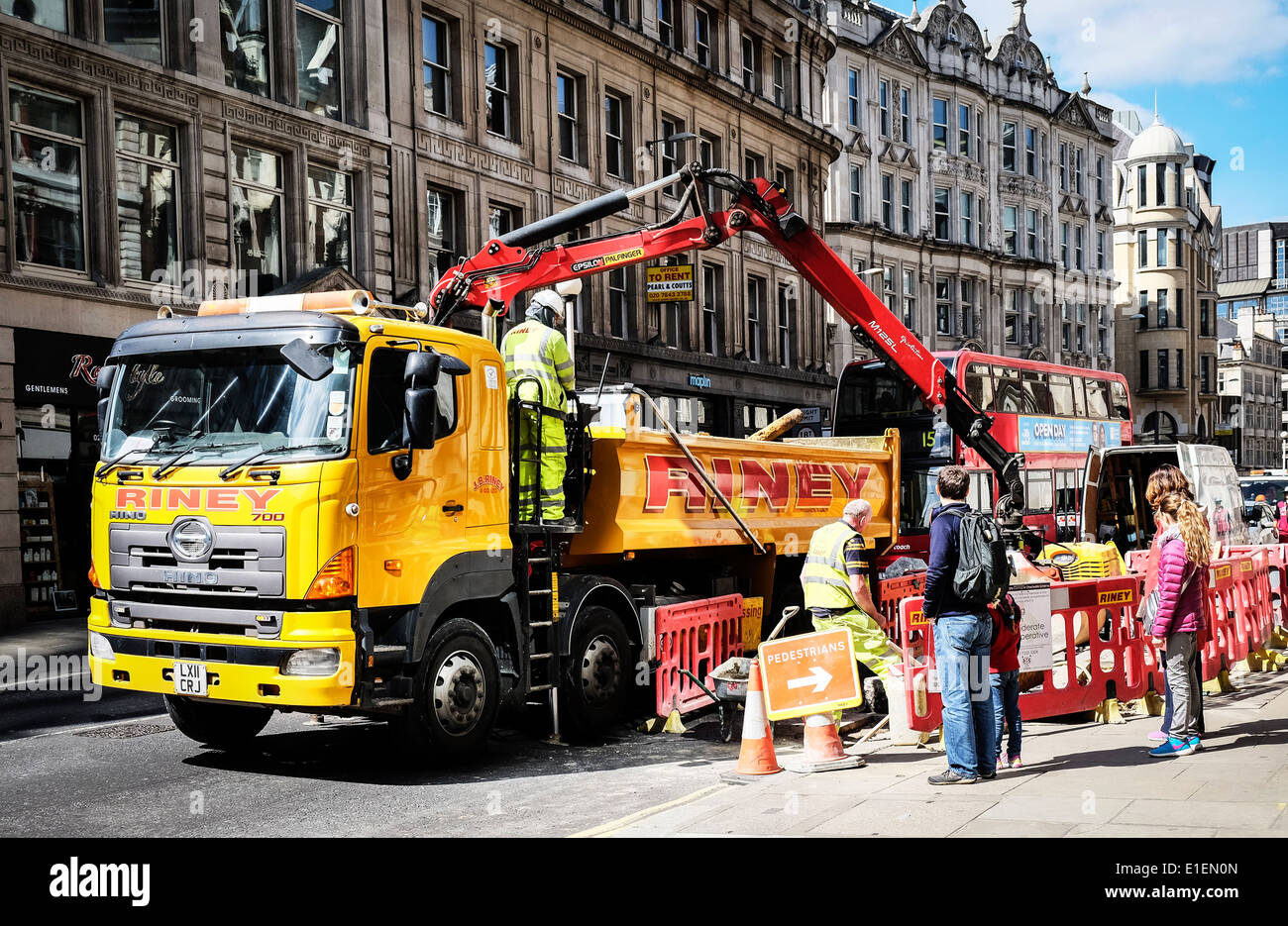 Roadworks in a London street. Stock Photo