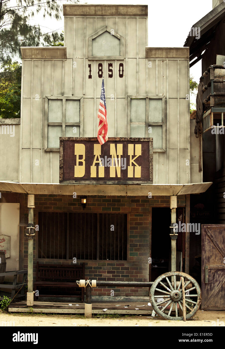 Bank in Wild West style Stock Photo - Alamy