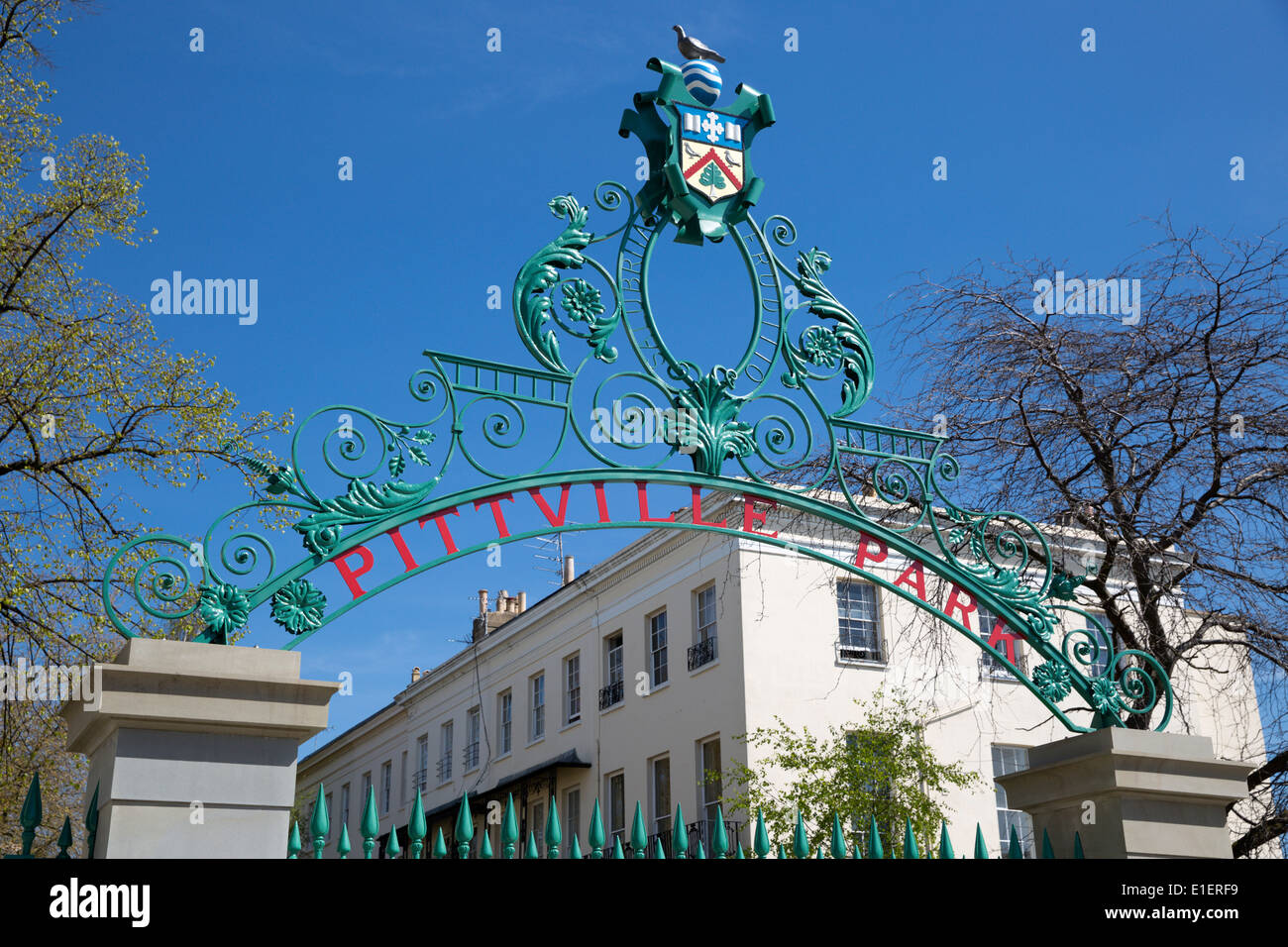 Pittville Park gate Stock Photo