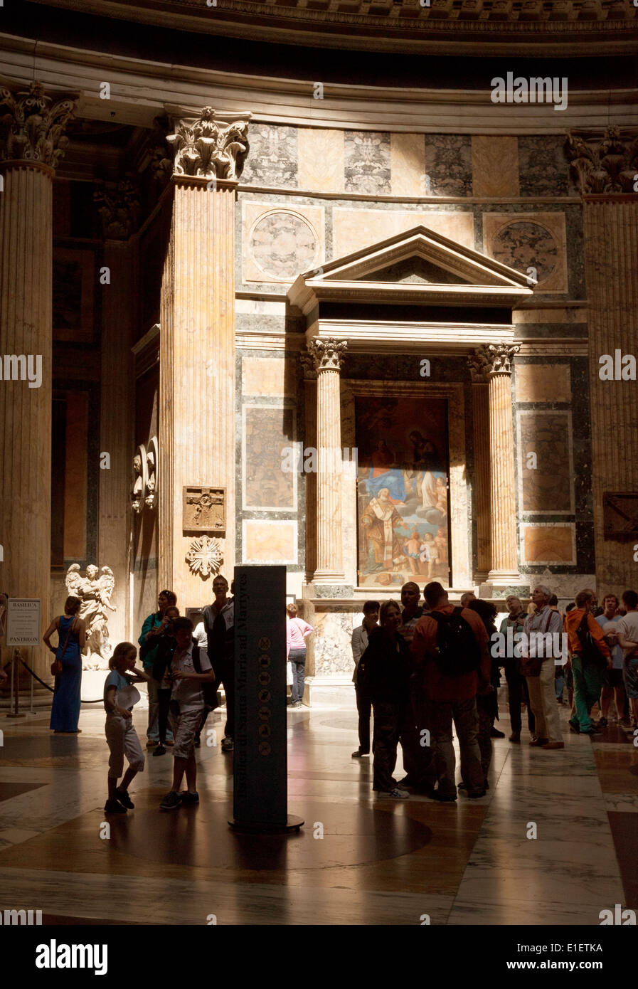 People in the interior, the Pantheon, Rome Italy Stock Photo