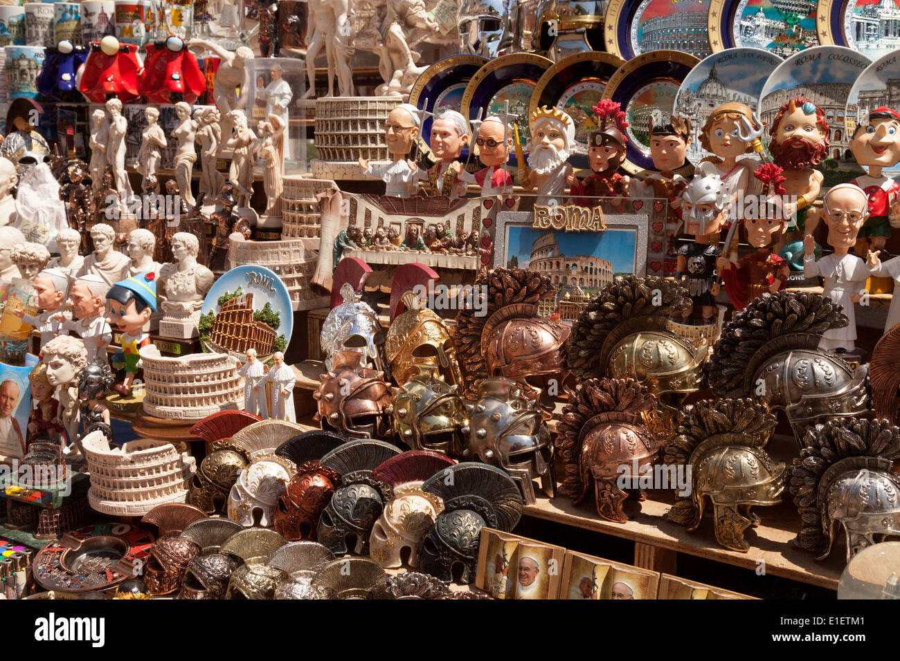 Rome souvenirs and gifts on a street stall, Rome Italy Europe Stock Photo 69782833 Alamy