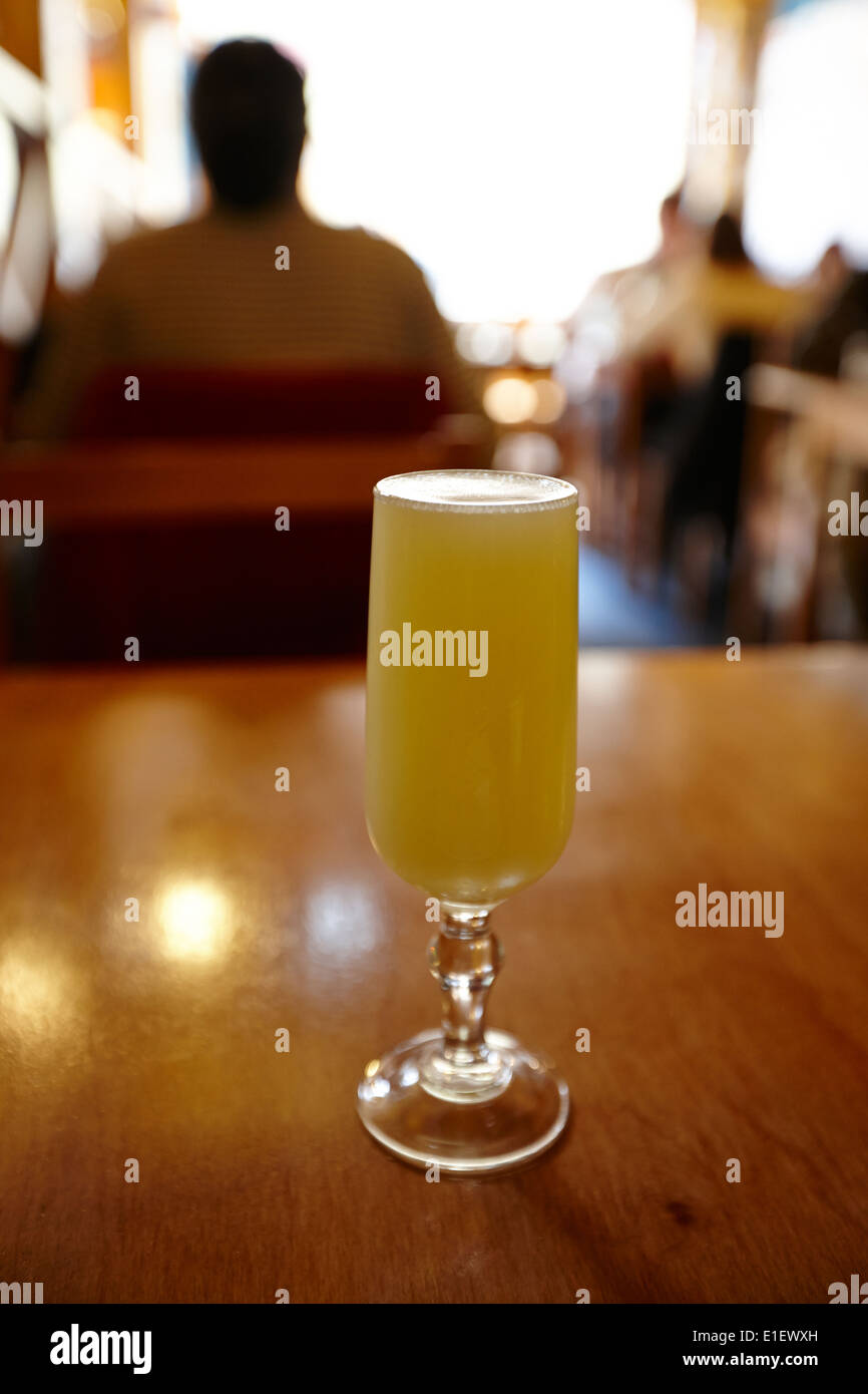 pisco sour cocktail inside la luna restaurant Punta Arenas Chile Stock Photo